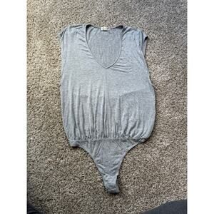 Free People Intimately Gray Sleeveless Bodysuit Size XS Stretch